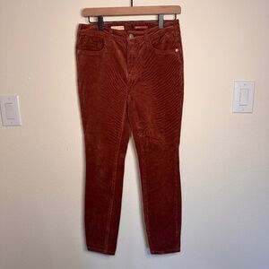 Pilcro Anthropologie High Rise Skinny Corduroy Jeans Women's 28 Rust Boho